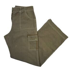 Boden Wide Leg Cargo Trouser pants khaki green - 12R